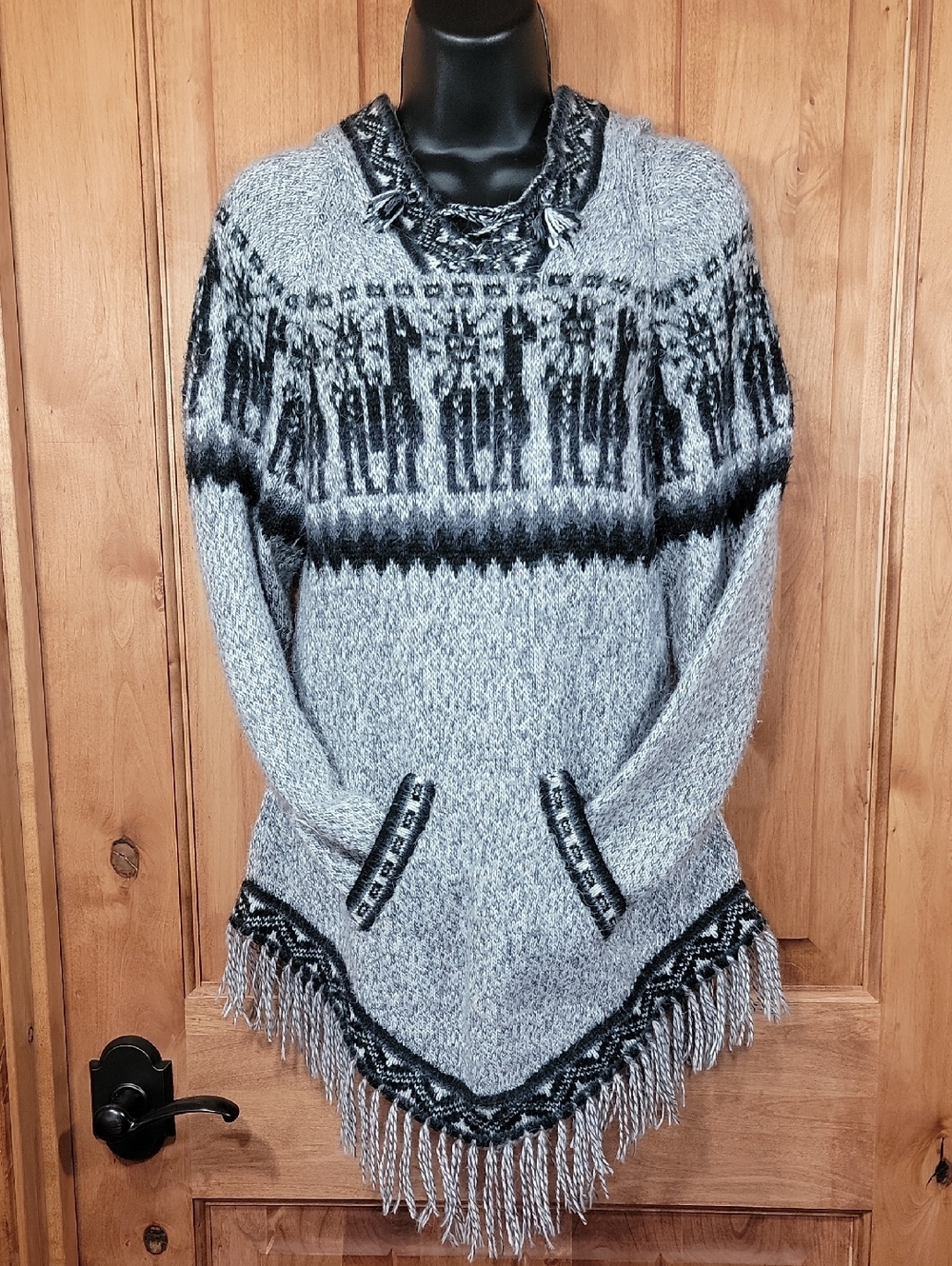 Hooded Alpaca Tunic Sweater from Peru